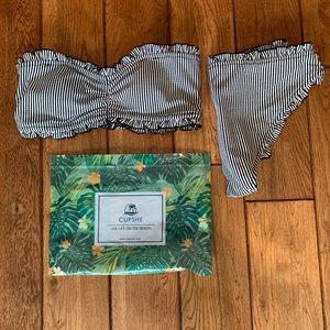 Black & white striped bathing suit (Size medium)